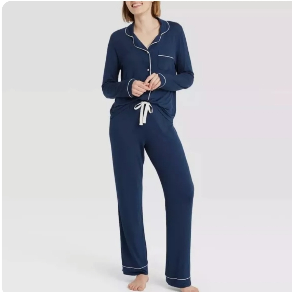🌞2 for $35 Stars Above Women's Navy Blue Long Sleeve Pant Set Sz XS